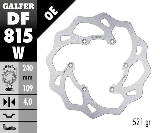 GALFER Brake Rotor Wave® One Piece (Fixed) DF815W