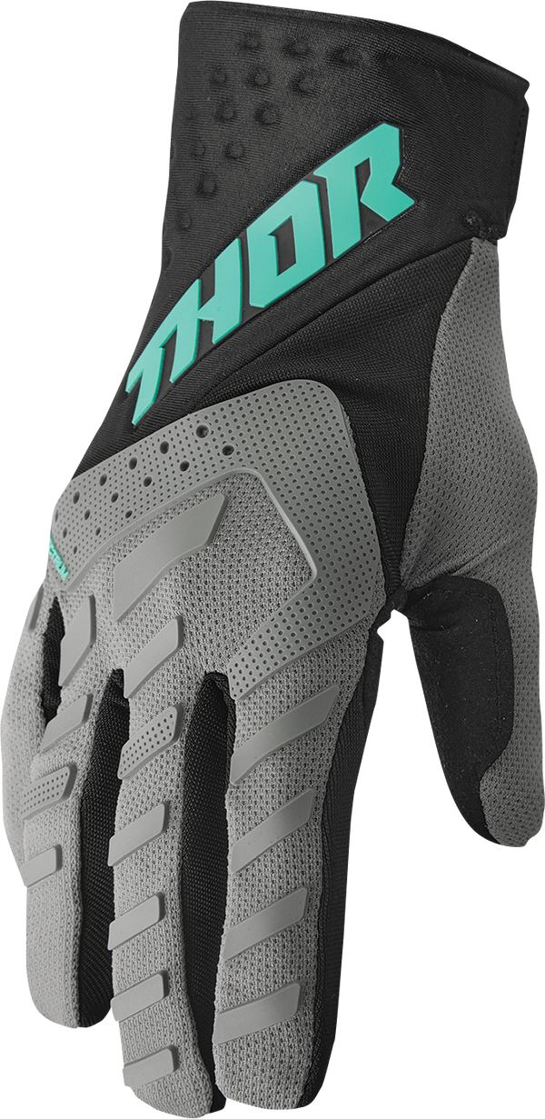 THOR Spectrum MX Motorcross Gloves Black/Gray/Mint 2023 Model