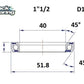BLACK BEARING HB 40X51.8X8MM 45 /45 HB-D13