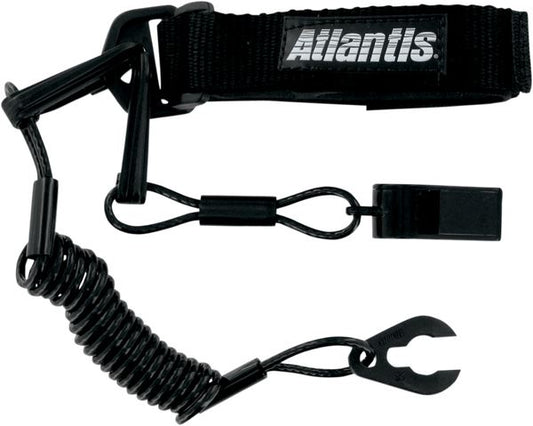 ATLANTIS Pro Floating Lanyard with Whistle Black A8130PFW