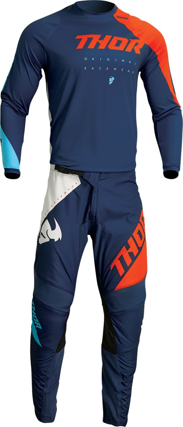 THOR Sector Edge MX Motorcross Jersey Navy/Orange 2023 Model