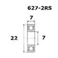 BLACK BEARING Bearing B3 7X22X7MM UB-627-B3