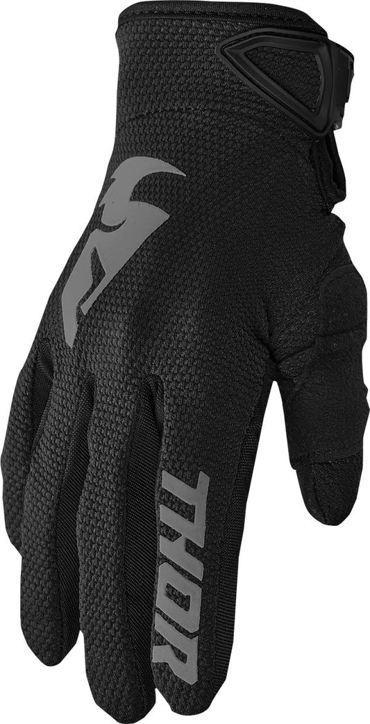 THOR Youth Sector MX Motorcross Gloves Black/Gray 2023 Model