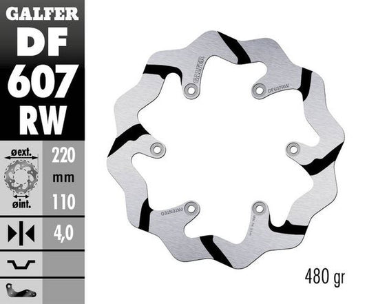 GALFER Brake Rotor Wave® One Piece (Fixed) DF607RW