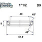 BLACK BEARING HB 40X51.9X8MM 45 /45 HB-D9