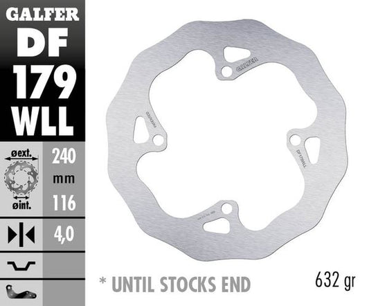 GALFER Brake Rotor Solid-Mount Wave® One Piece (Fixed) DF179WLL