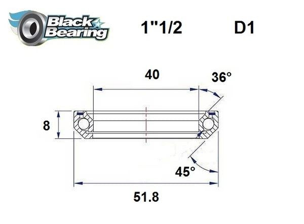 BLACK BEARING HB 40X51.8X8MM 36 /45 HB-D1