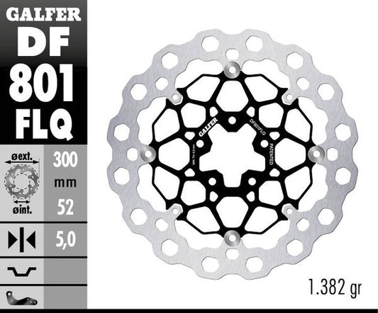 GALFER Brake Rotor Full-Floating Two Piece (Floating) DF801FLQ