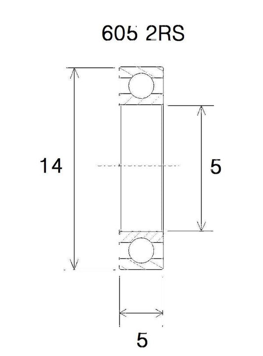 BLACK BEARING Bearing B5 5X14X5MM UB-605-B5