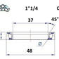 BLACK BEARING HB 37X48X7MM 45 /90 HB-C15