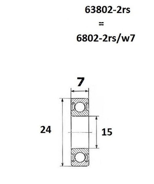 BLACK BEARING Bearing MAX 15X24X7MM UB-63802-MAX