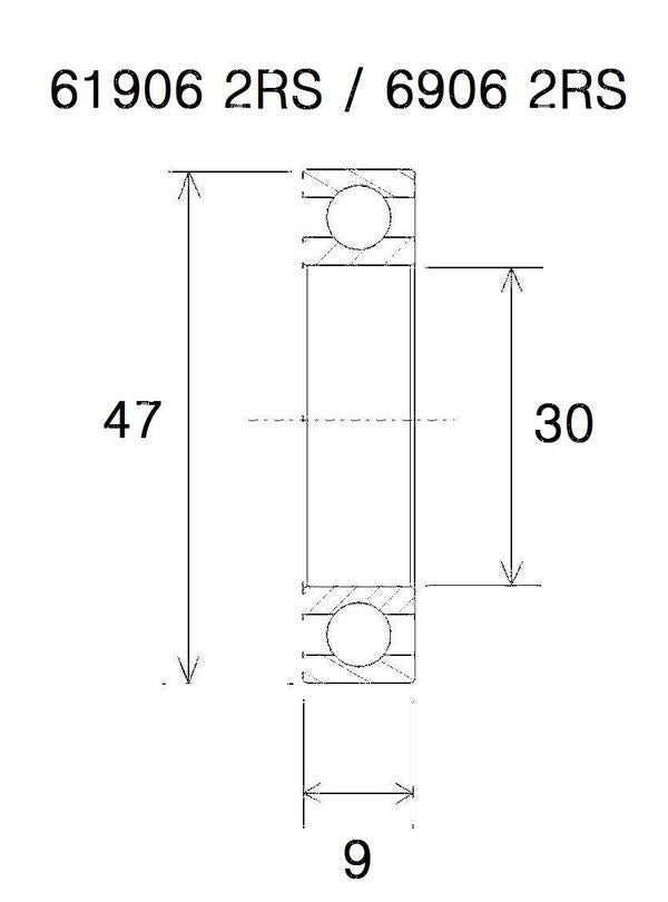 BLACK BEARING Bearing B5 30X47X9MM UB-6906-B5