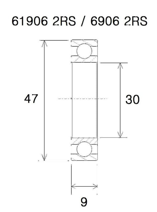 BLACK BEARING Bearing B5 30X47X9MM UB-6906-B5