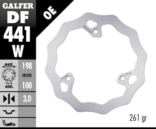 GALFER Brake Rotor Solid-Mount Wave® One Piece (Fixed) DF441W