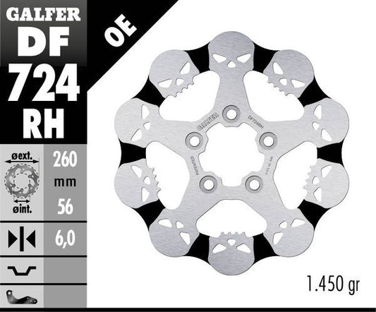 GALFER Brake Rotor One Piece (Fixed) DF724RH