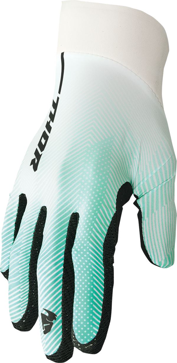 THOR Agile Tech MX Motorcross Gloves White/Teal/Black 2023 Model