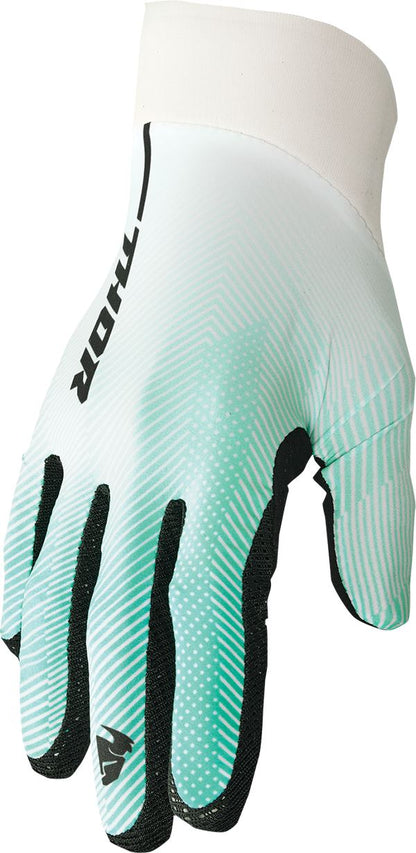 THOR Agile Tech MX Motorcross Gloves White/Teal/Black 2023 Model