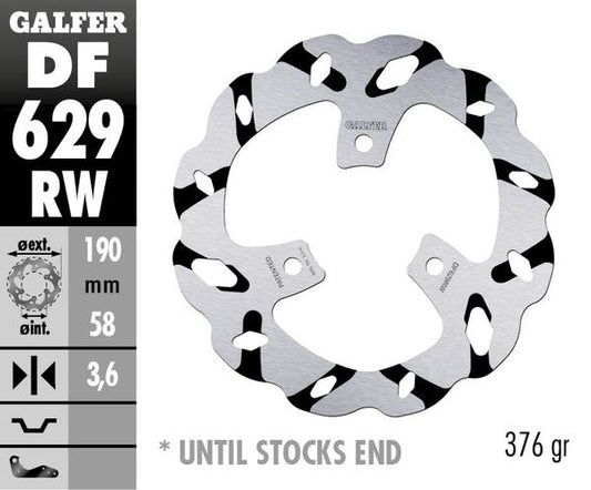 GALFER Brake Rotor Solid Wave® One Piece (Fixed) DF629RW