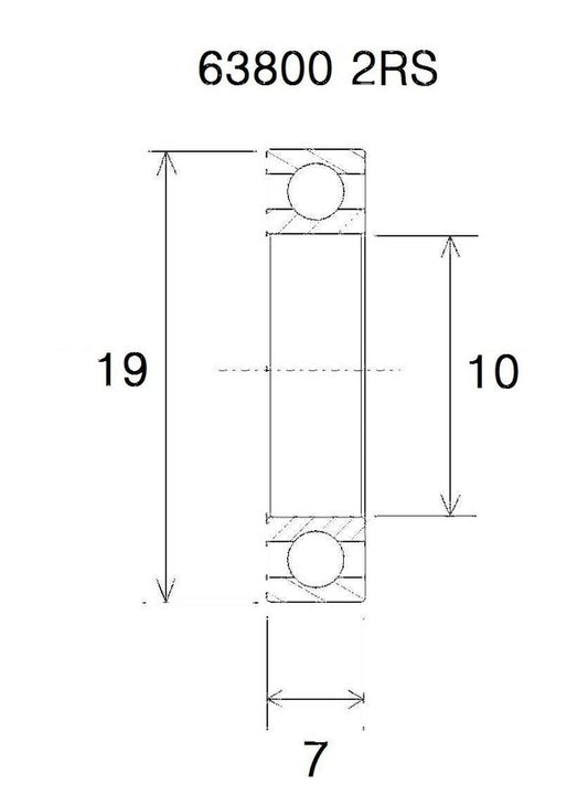 BLACK BEARING Bearing MAX 10X19X7MM UB-63800-MAX