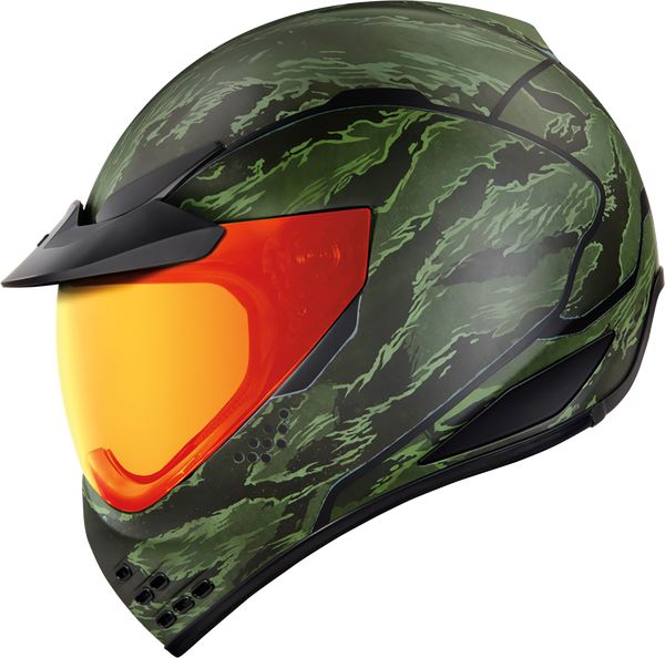 ICON Domain™ Tiger's Blood Motorcycle Helmet Green - 2023 Model