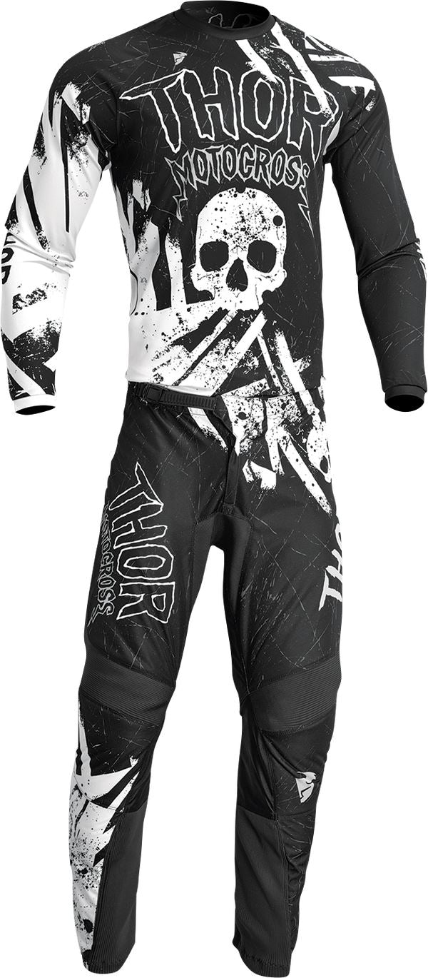 THOR Youth Sector Gnar MX Motorcross Jersey Black/White 2023 Model