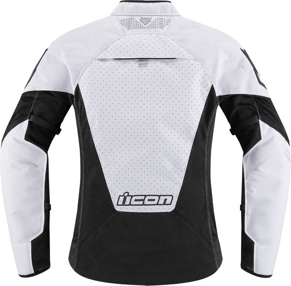 ICON Women's Mesh™ AF Motorcycle Jacket Black/White 2023 Model