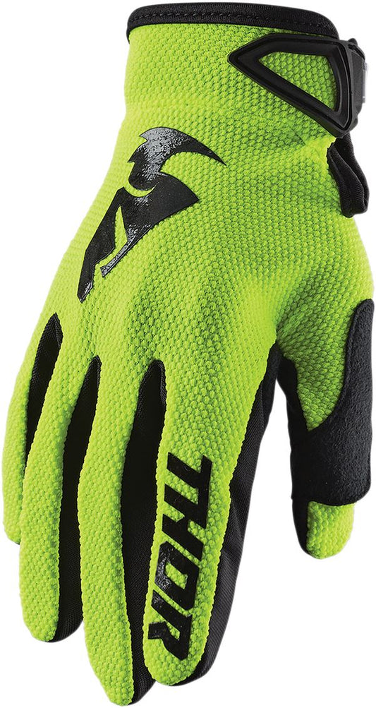 THOR Youth Sector MX Motorcross Gloves Black/Acid 2023 Model