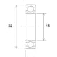 BLACK BEARING Bearing B3 15X32X8MM UB-16002-B3