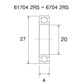 BLACK BEARING Bearing B3 20X27X4MM UB-6704-B3