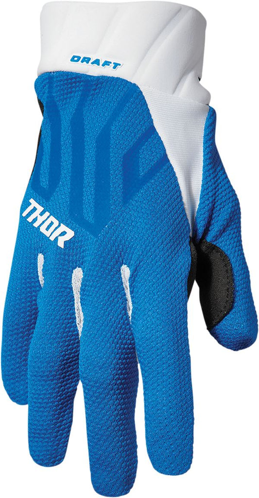 THOR Draft MX Motorcross Gloves Blue/White 2023 Model