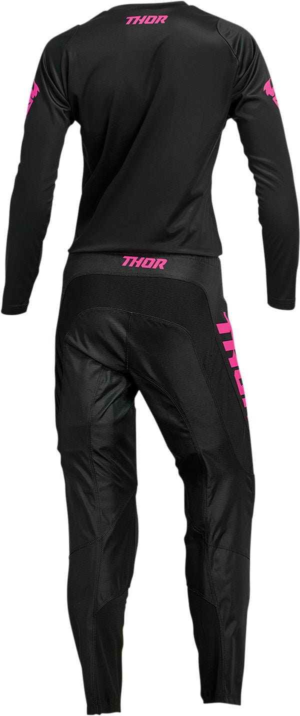 THOR Women's Sector Minimal MX Motorcross Jersey Black/Pink 2023 Model