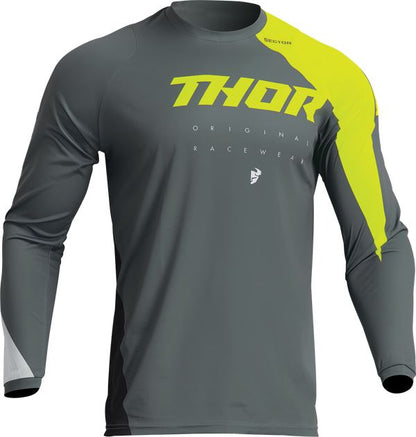THOR Sector Edge MX Motorcross Jersey Gray/Acid 2023 Model