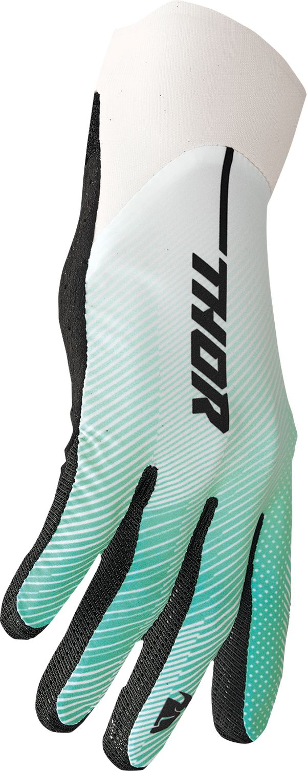 THOR Agile Tech MX Motorcross Gloves White/Teal/Black 2023 Model