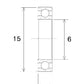 BLACK BEARING Bearing B5 6X15X5MM UB-696-B5
