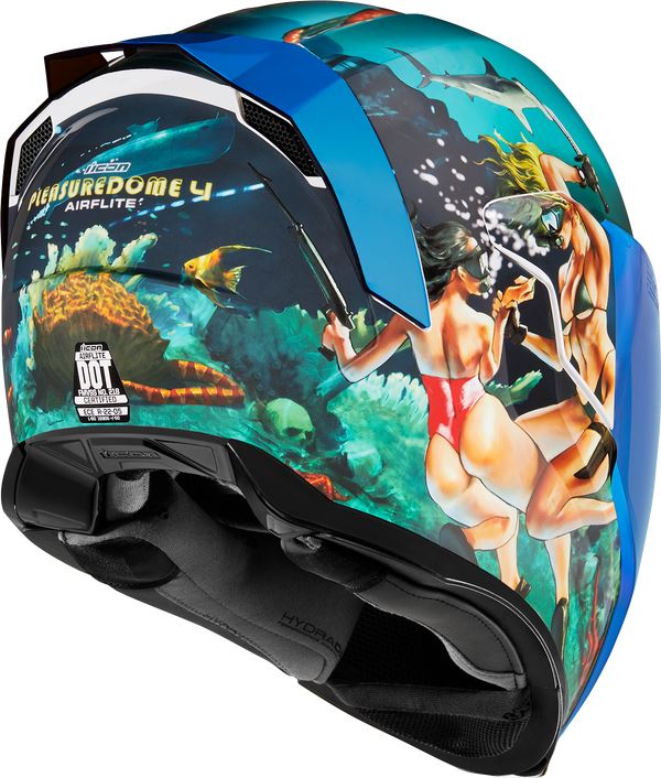 ICON Airflite™ Pleasuredome4 Motorcycle Helmet Blue - 2023 Model