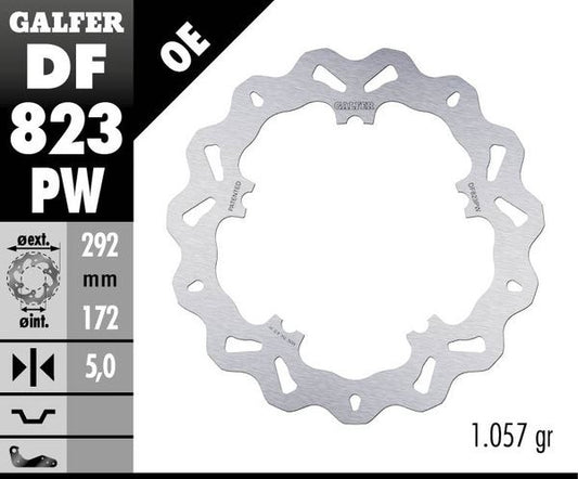 GALFER Brake Rotor Wave® One Piece (Fixed) DF823PW