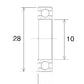 BLACK BEARING Bearing B3 10X28X8MM UB-16100-B3