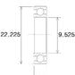 BLACK BEARING Bearing B3 9.53X22.23X7.14MM UB-R6-B3