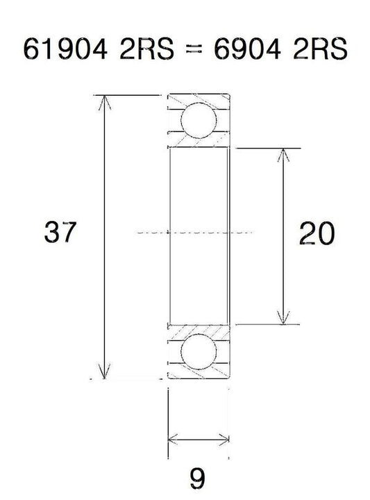 BLACK BEARING Bearing MAX 20X37X9MM UB-6904-MAX
