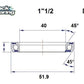 BLACK BEARING HB 40X51.9X7MM 45 /45 HB-D10
