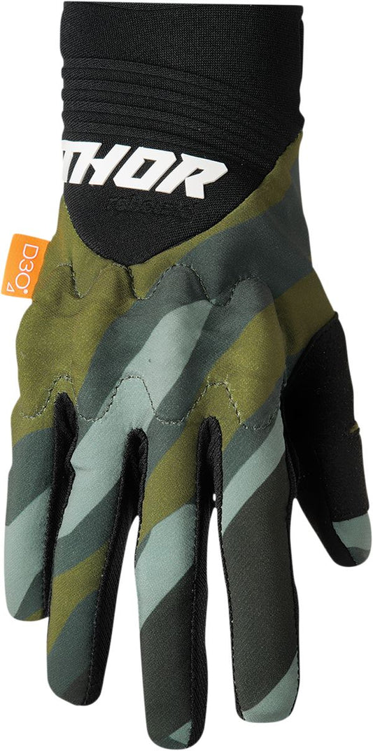 THOR Rebound MX Motorcross Gloves Black/Camo Green 2023 Model