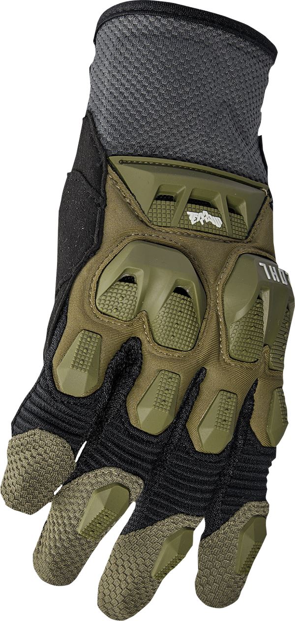 THOR Terrain MX Motorcross Gloves Green/Charcoal Gray 2023 Model