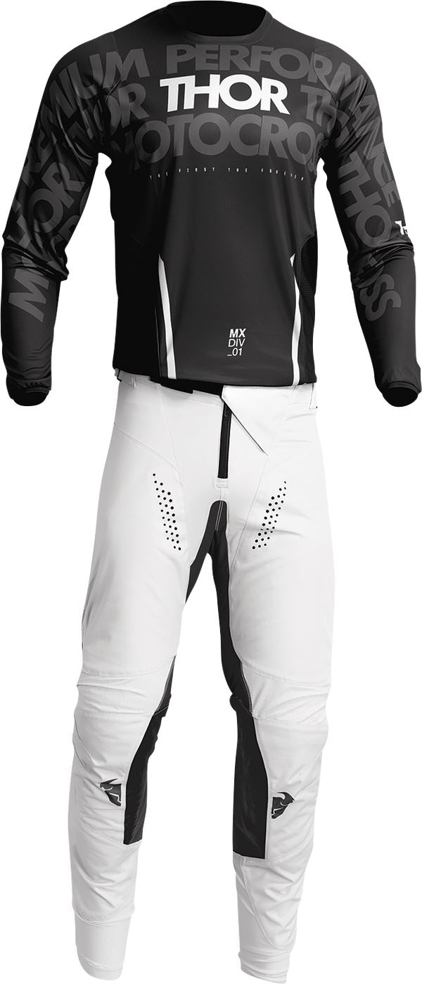 THOR Pulse Mono MX Motorcross Jersey Black/White 2023 Model