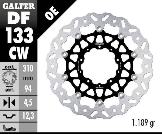 GALFER Brake Rotor Full-Floating Wave® Two Piece (Floating) DF133CW