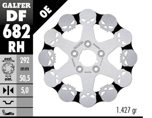 GALFER Brake Rotor Solid-Mount One Piece (Fixed) DF682RH