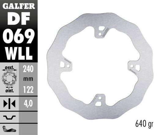 GALFER Brake Rotor Solid-Mount Wave® One Piece (Fixed) DF069WLL