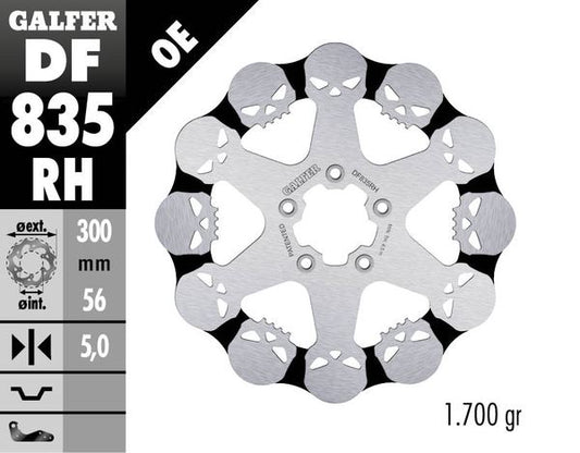 GALFER Brake Rotor Solid-Mount Contour One Piece (Fixed) DF835RH