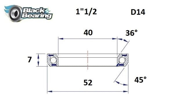 BLACK BEARING HB 40X52X7MM 36 /45 HB-D14