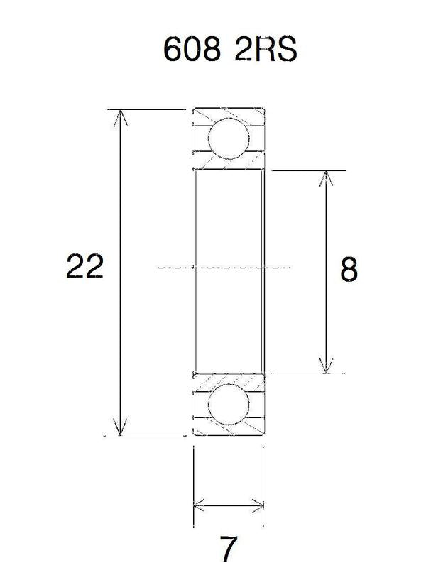 BLACK BEARING Bearing B5 8X22X7MM UB-608-B5