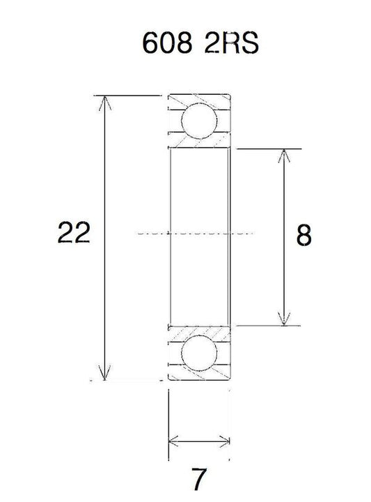 BLACK BEARING Bearing B5 8X22X7MM UB-608-B5